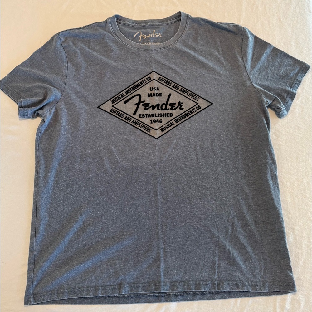 Lucky Brand Gray Fender Graphic Tee